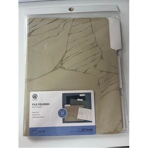 U Brands Beige Brown Marble File Folders One Size 12 Count
